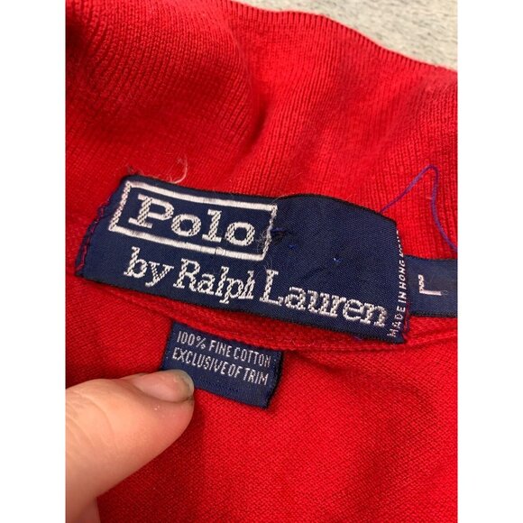 Polo Ralph Lauren Polo Shirt Men Large Blue Colorblock Pony USA Embroidered - Picture 3 of 8